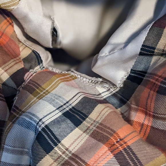 Wool plaid patterned cotton-lined mid-season short jacket - Picture 4 of 5